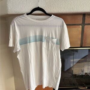 RVCA White and Blue Striped Men's Shirt size Large